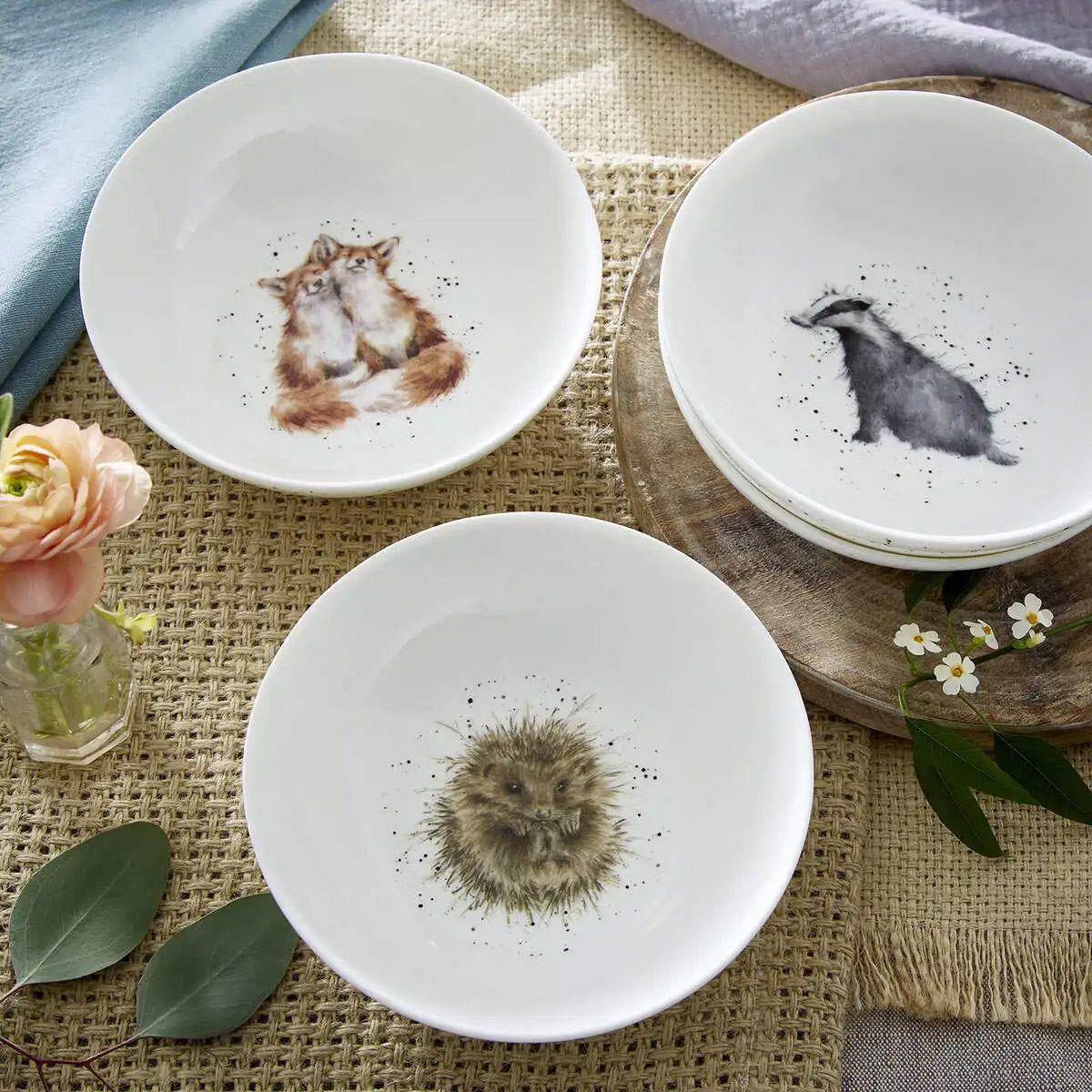 Набор салатников Royal Worcester’s Wrendale Designs Барсук, еж, лиса, сова 4шт
