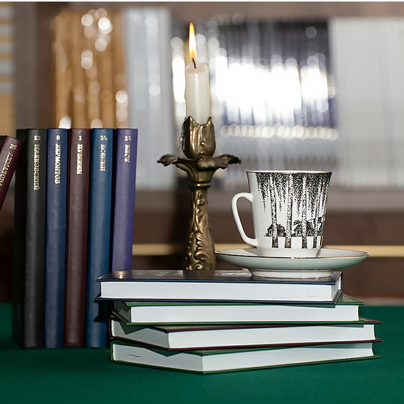 Кофейная пара Императорский фарфоровый завод Русские писатели Сергей Есенин