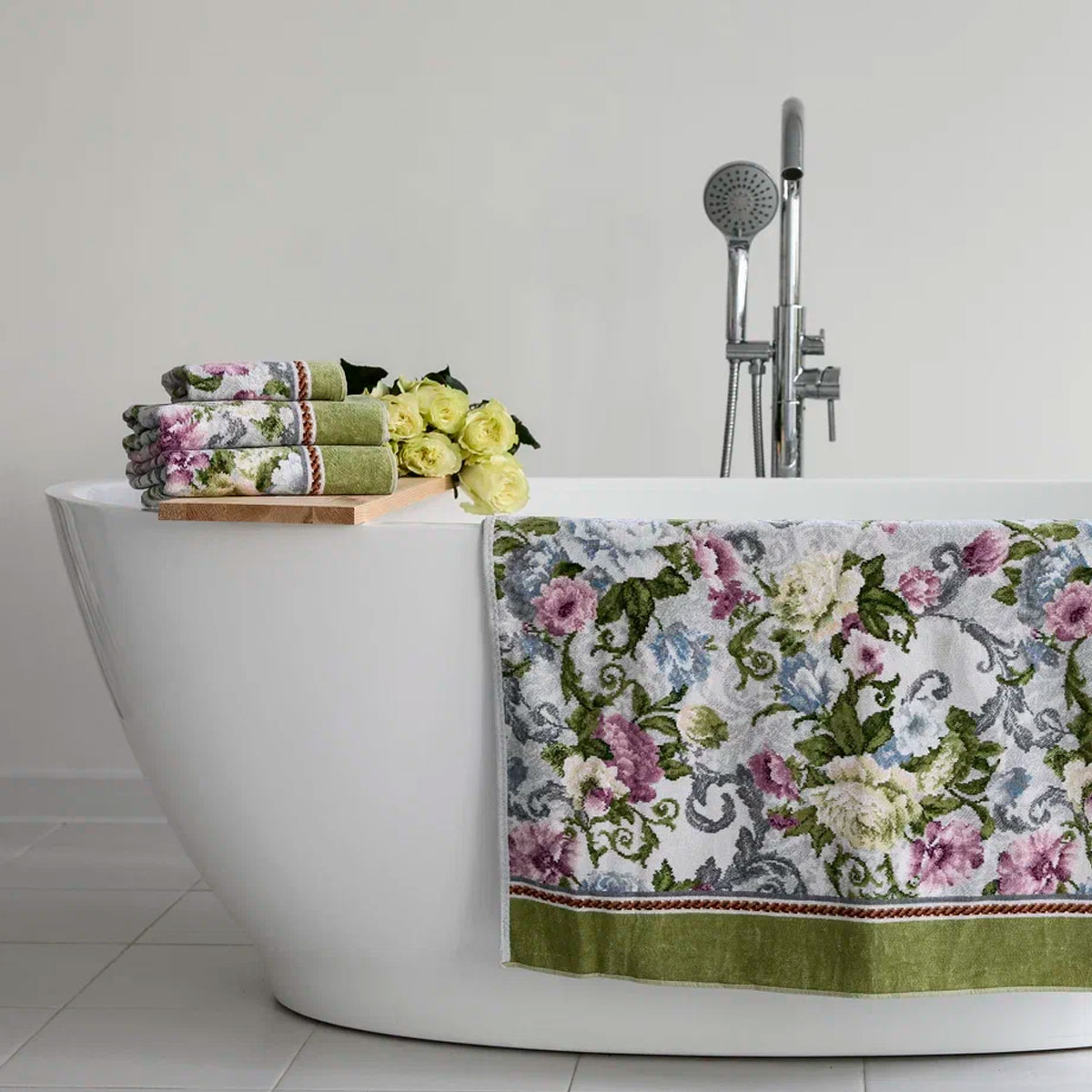 Полотенце Feiler Ekaterina 75x150см, цвет зеленый