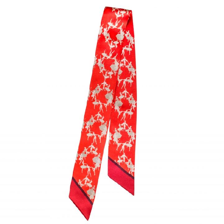 Шарф Mollen Твилли Силуэты в красном
