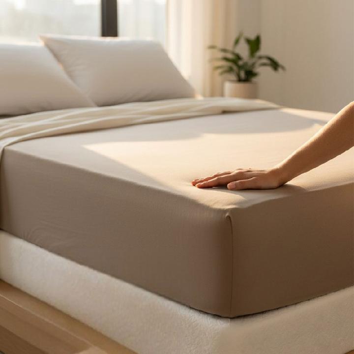 Простыня натяжная 1,5-спальная Pappel Comfort, цвет темно-коричневый