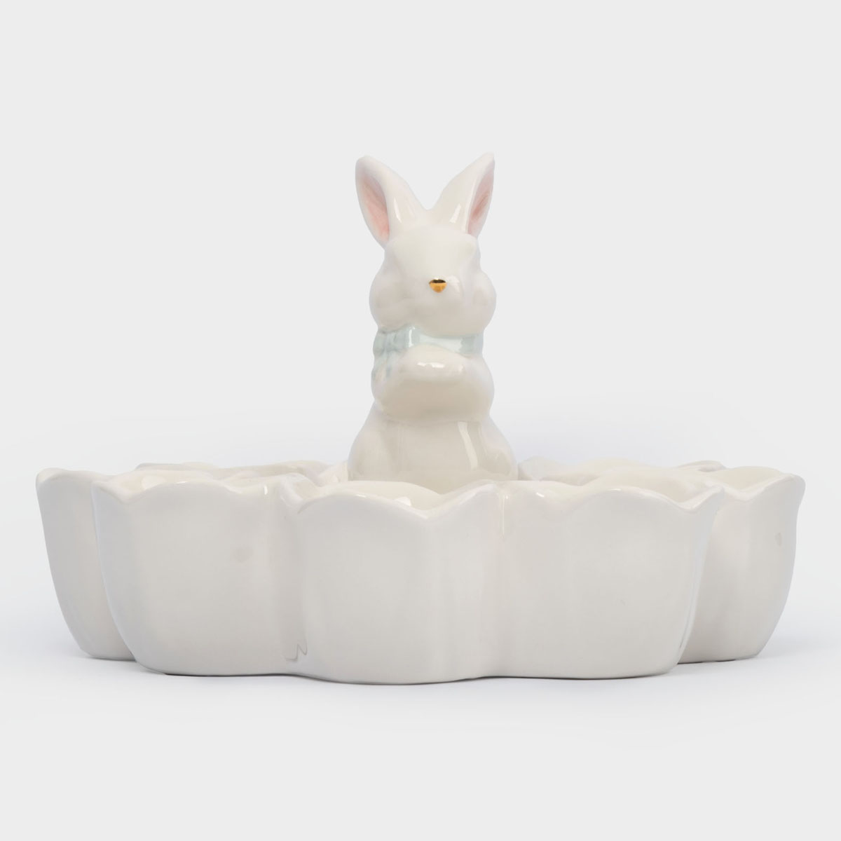 Блюдо пасхальное Anna Lafarg Пасха Золотая Кролик в цветах 18х12см