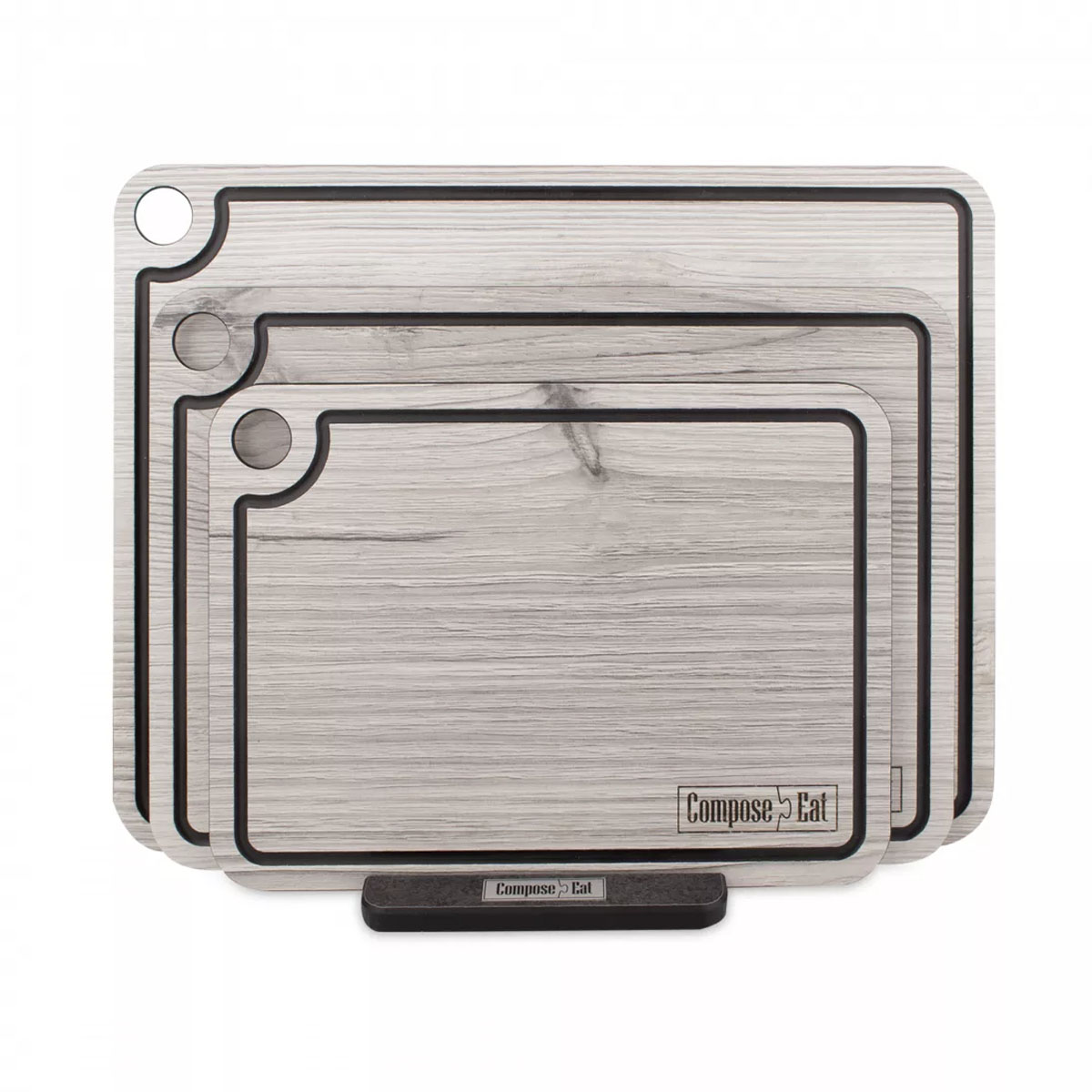 Набор разделочных досок на подставке ComposeEat Elegance белое дерево