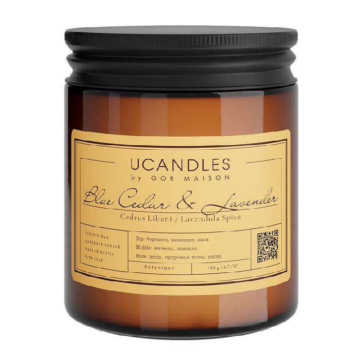 Свеча ароматическая Ucandles by Gor Maison Blue Cedar and Lavender Botanique