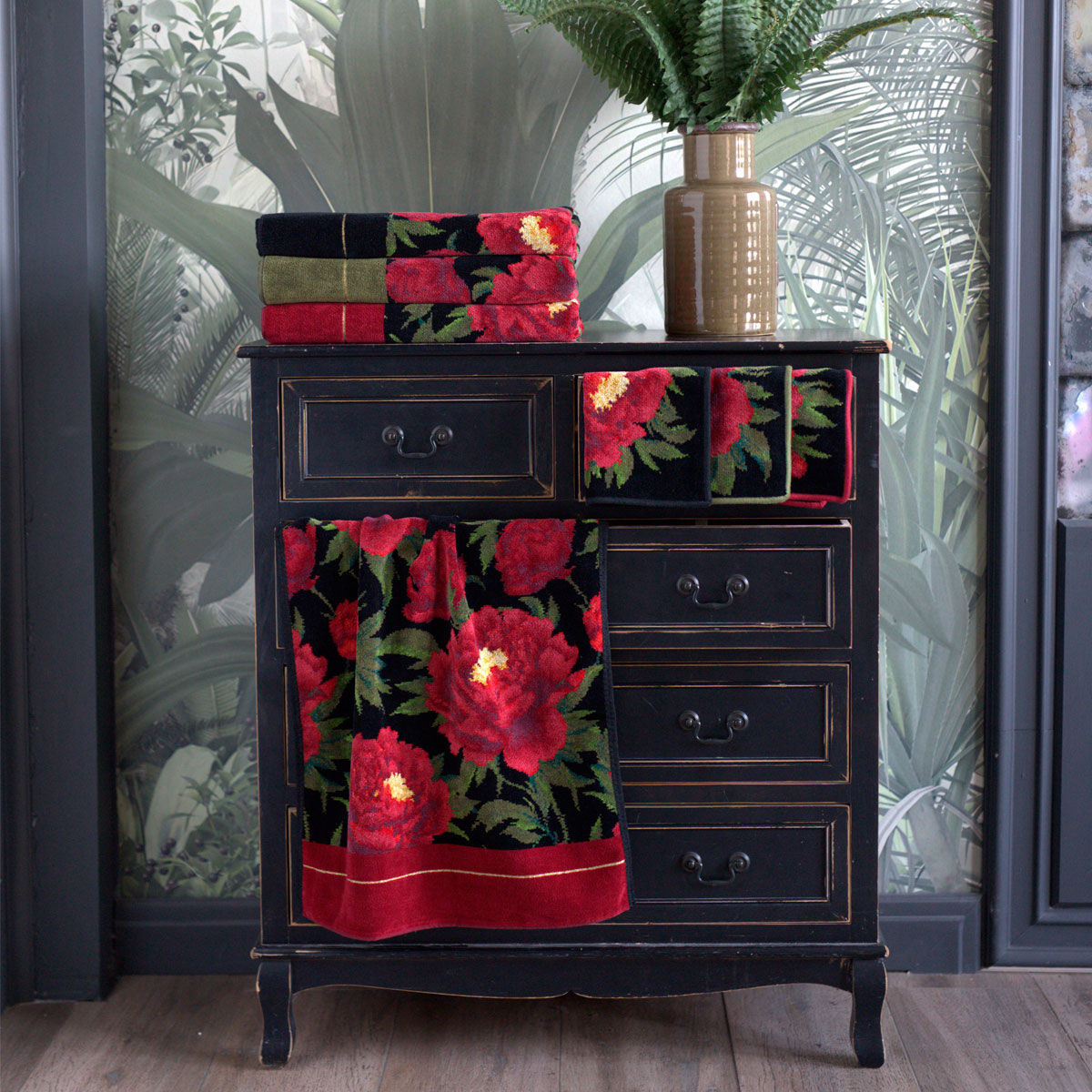 Полотенце Feiler Isabella 50x100см, цвет бордо