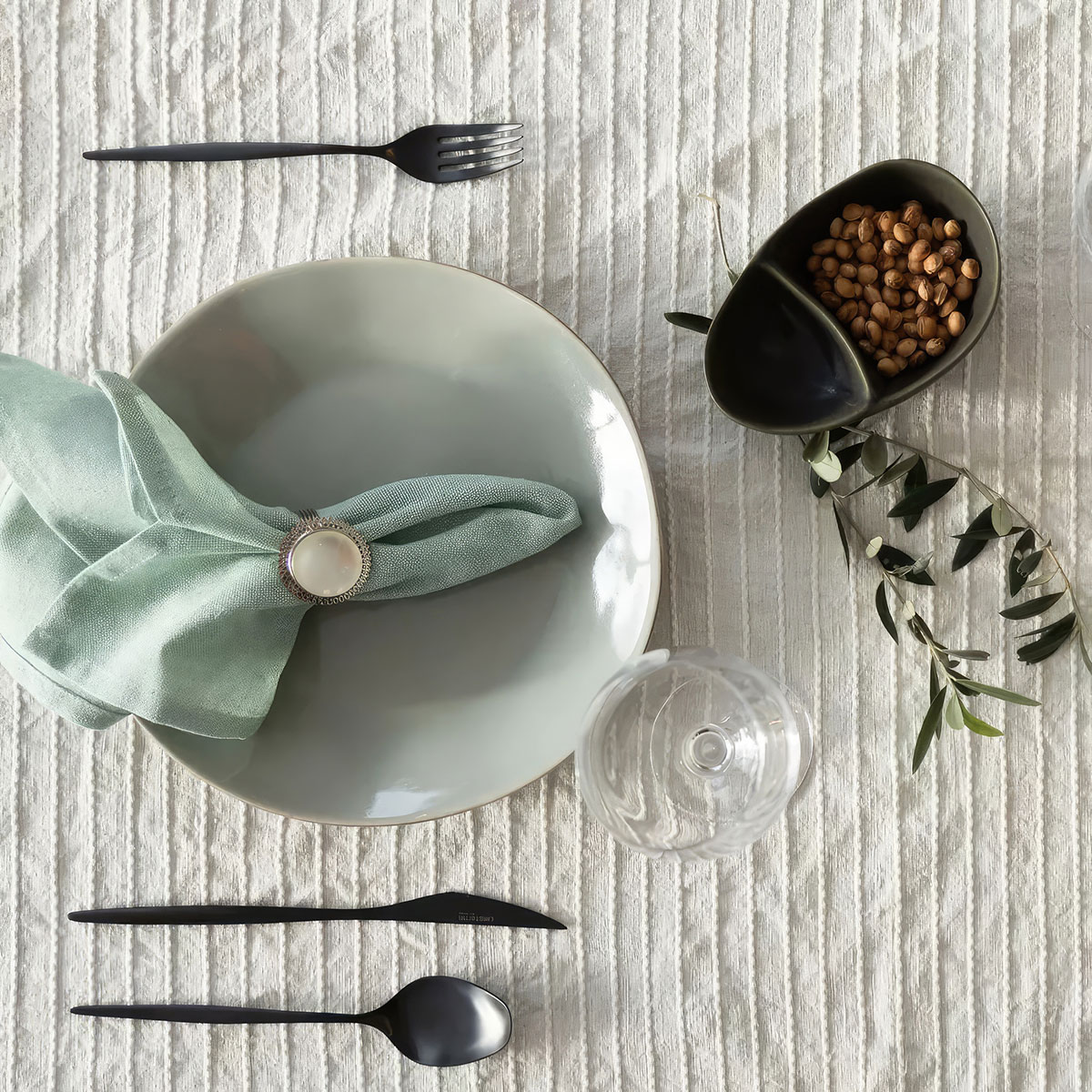 Набор столовых приборов Cristema Rabat 24 предмета на 6 персон, матовая полировка, цвет черный