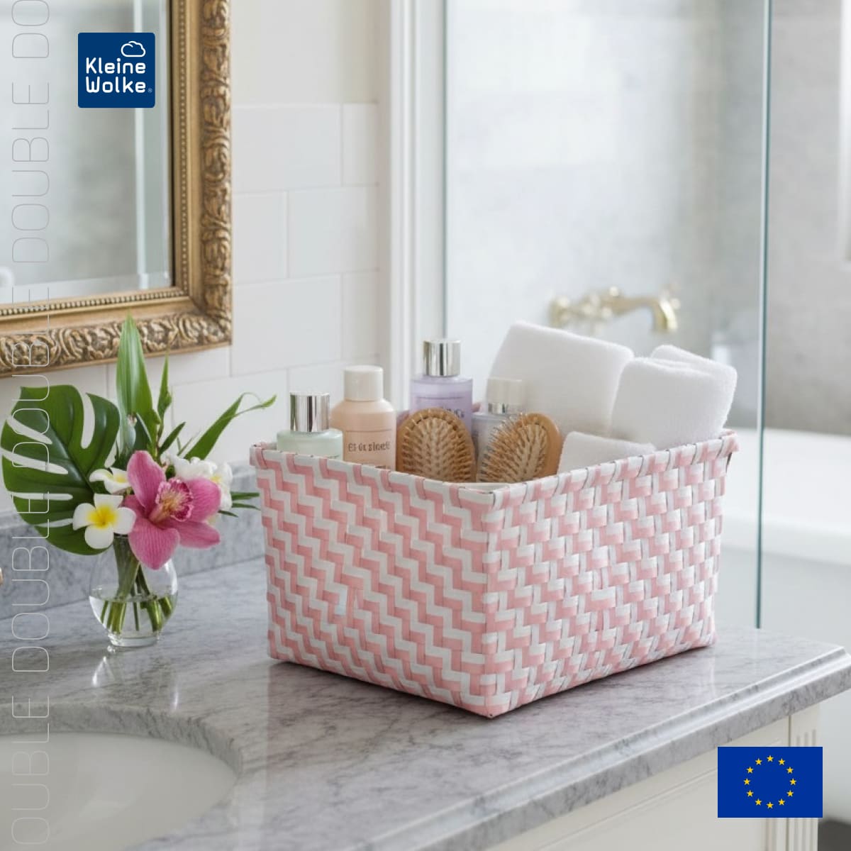 Корзина для хранения Kleine Wolke Box Double Light Pink 20х12х16,5см, цвет розовый