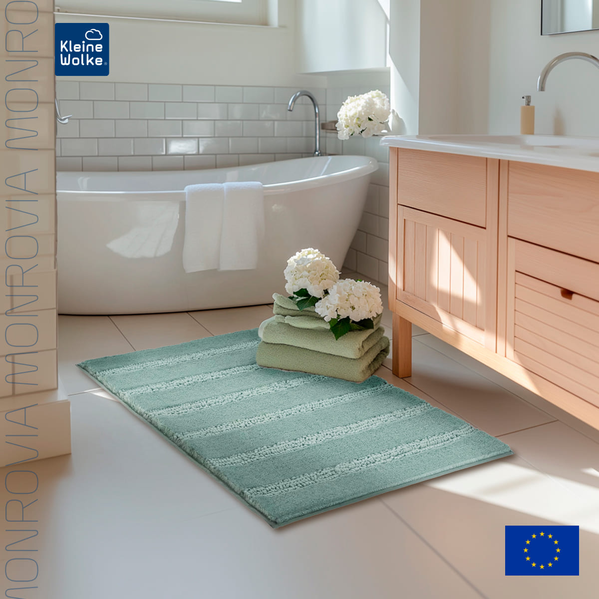 Коврик для ванной комнаты Kleine Wolke Monrovia 60x100см, зеленый