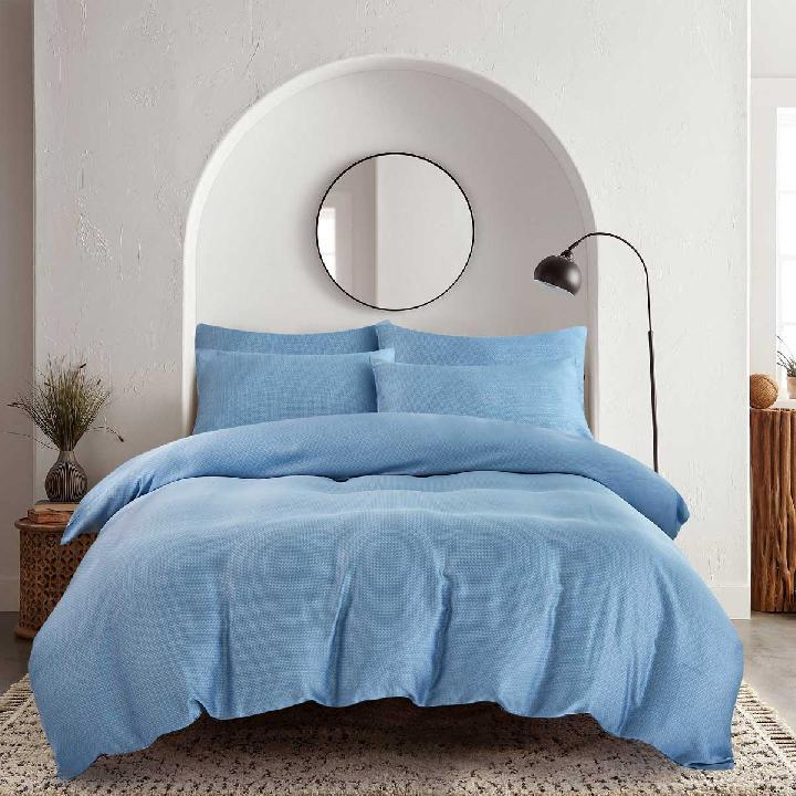 Комплект постельного белья евро Pappel smooth blue