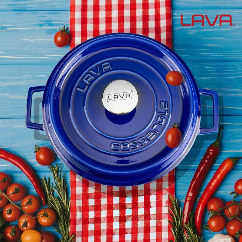 Кастрюля чугунная Lava 4,49л, цвет черный