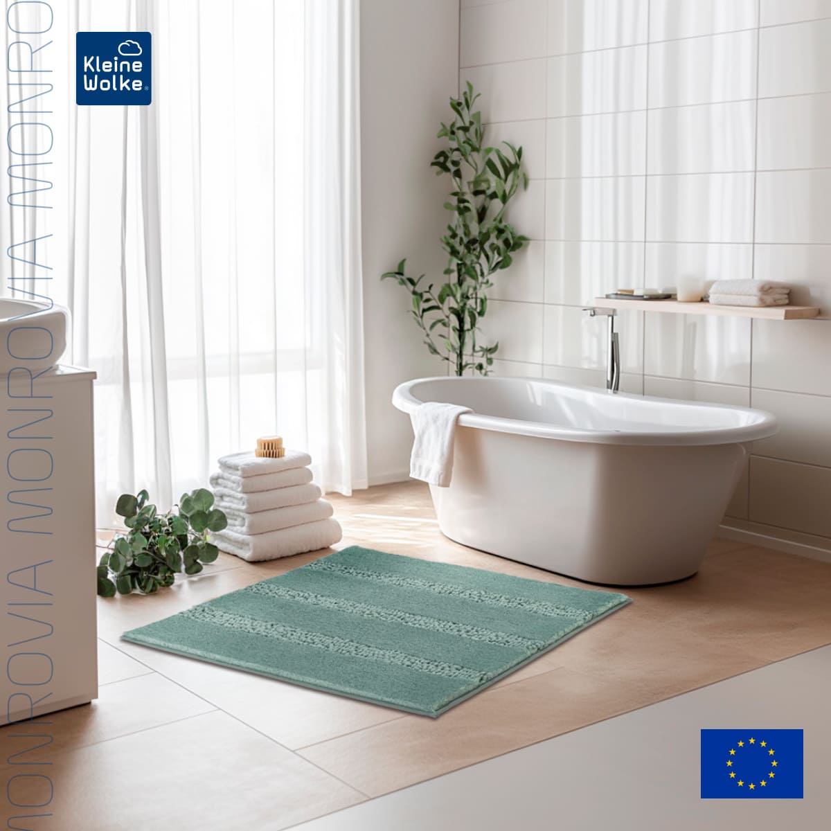Коврик для ванной комнаты Kleine Wolke Monrovia 60x60см, зеленый