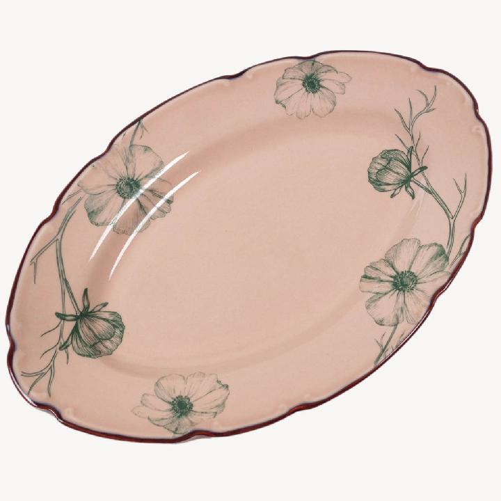 Блюдо овальное Дымов Керамика Космея день 12:00