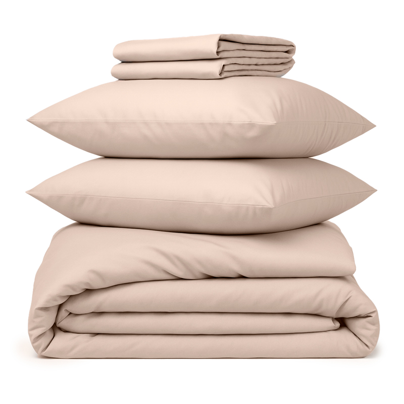 Комплект постельного белья семейный Mollen Premier, песочно-бежевый