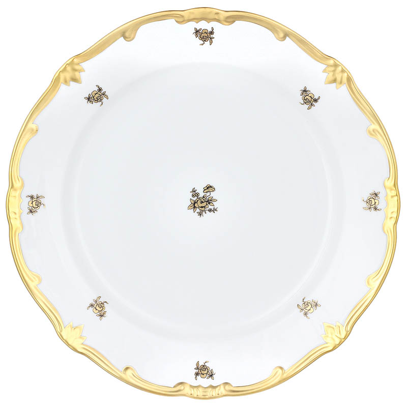 Блюдо круглое Weimar Porzellan Роза Золотая