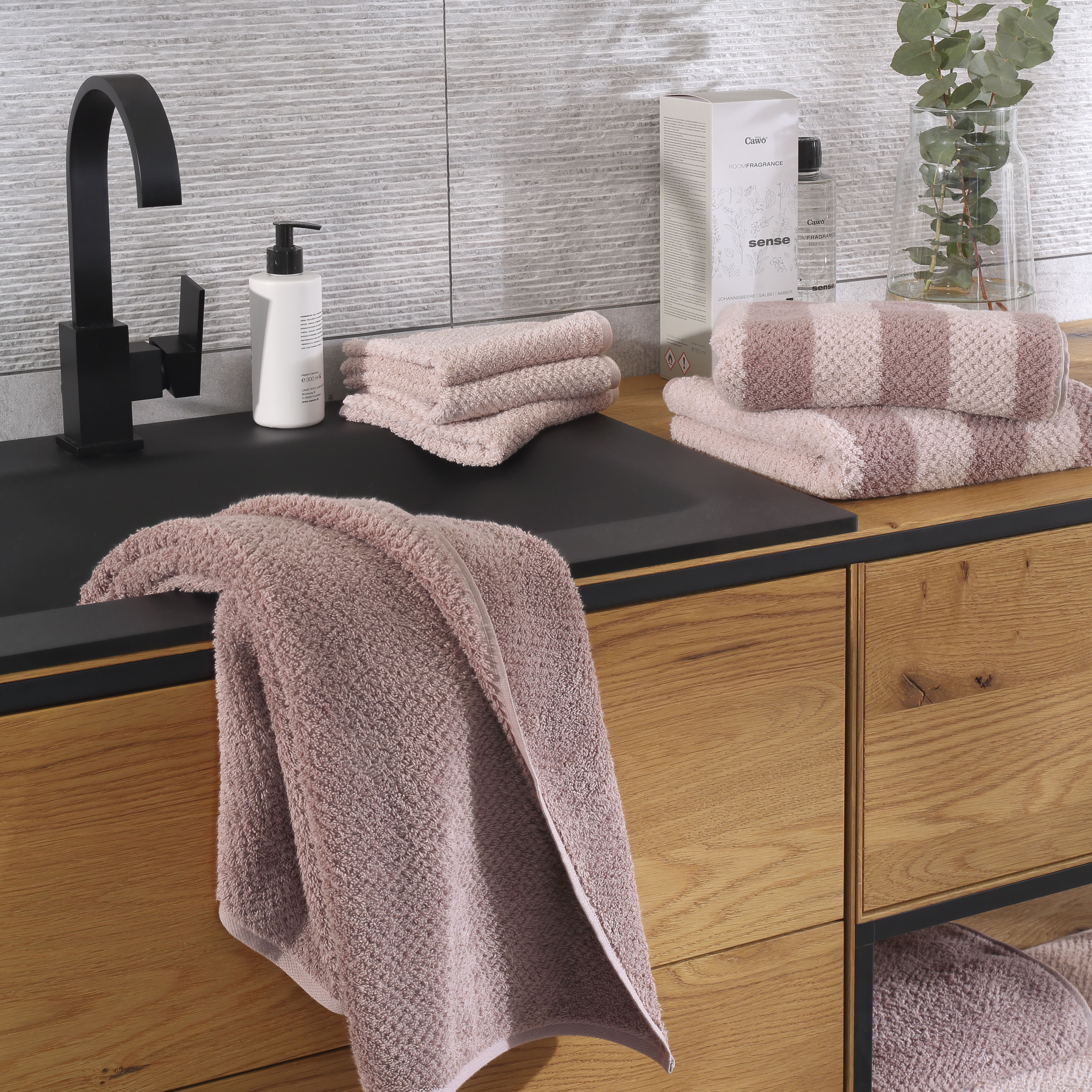 Полотенце махровое Cawo Pure 80x150см, цвет пудровый