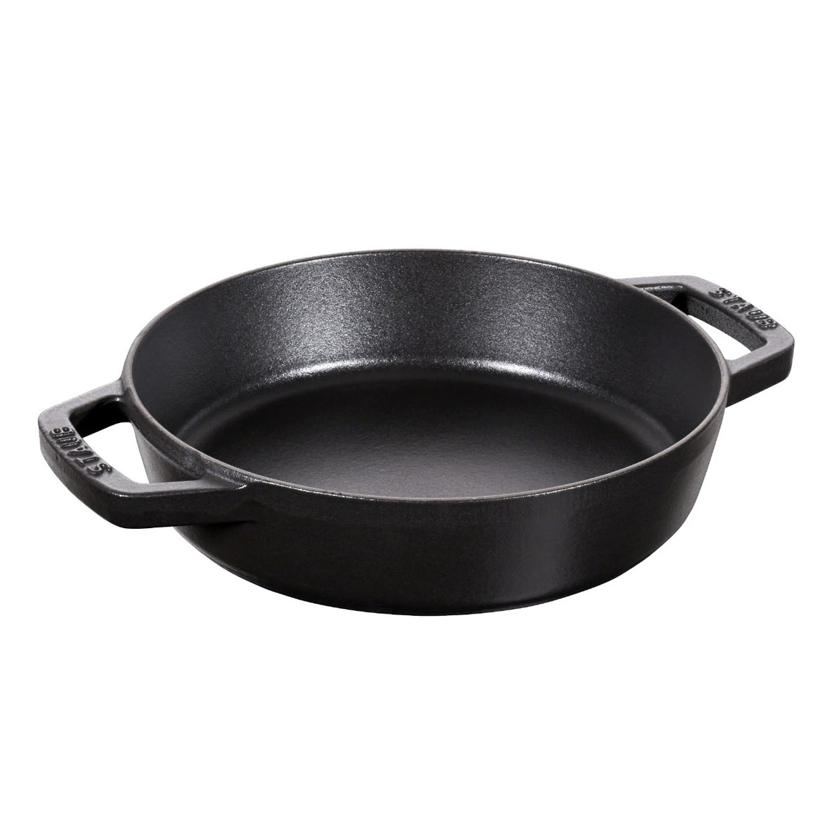 Сковорода круглая Staub, 20 см., с чугунными ручками, черная