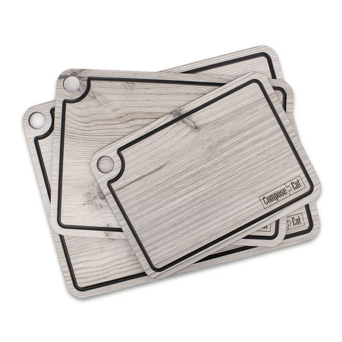 Набор разделочных досок на подставке ComposeEat Elegance белое дерево