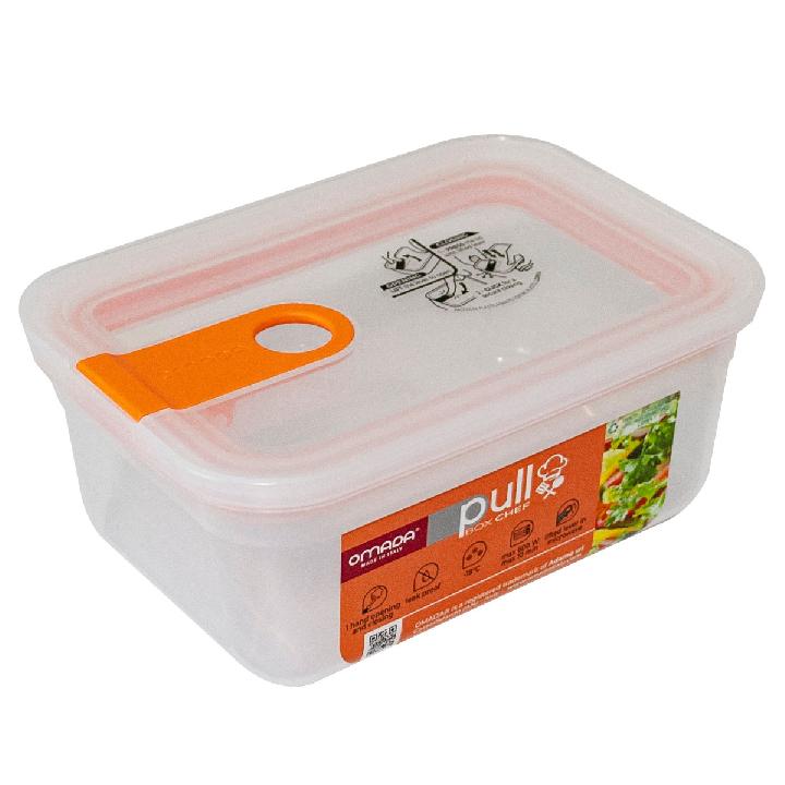 Контейнер прямоугольный Omada Pull box chef 750мл оранжевый