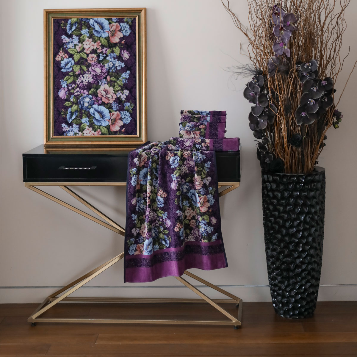 Полотенце Feiler Anjelika 75x150см, цвет мальва, свекольный