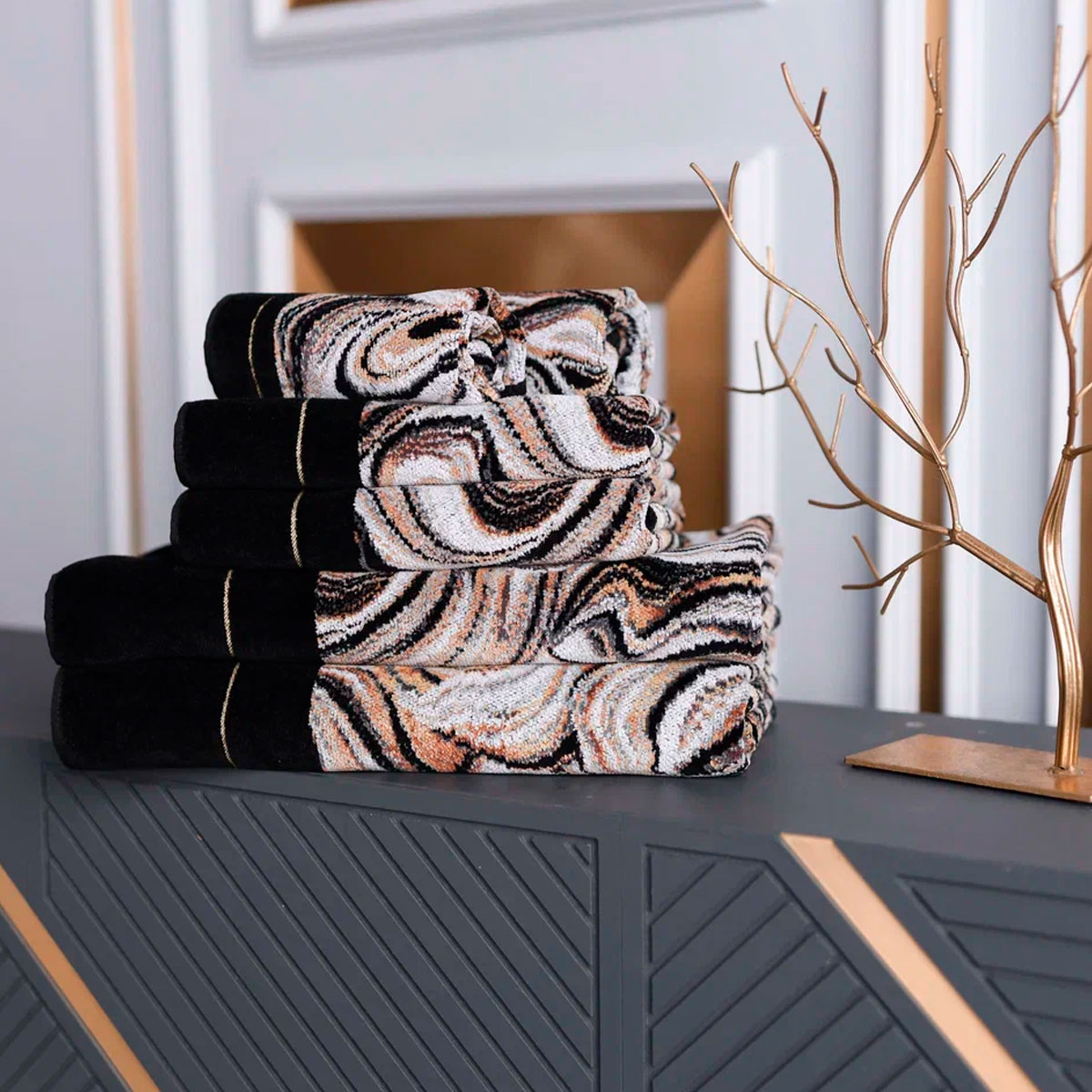 Полотенце Feiler Murano Nero 75x150см, цвет светло-голубой