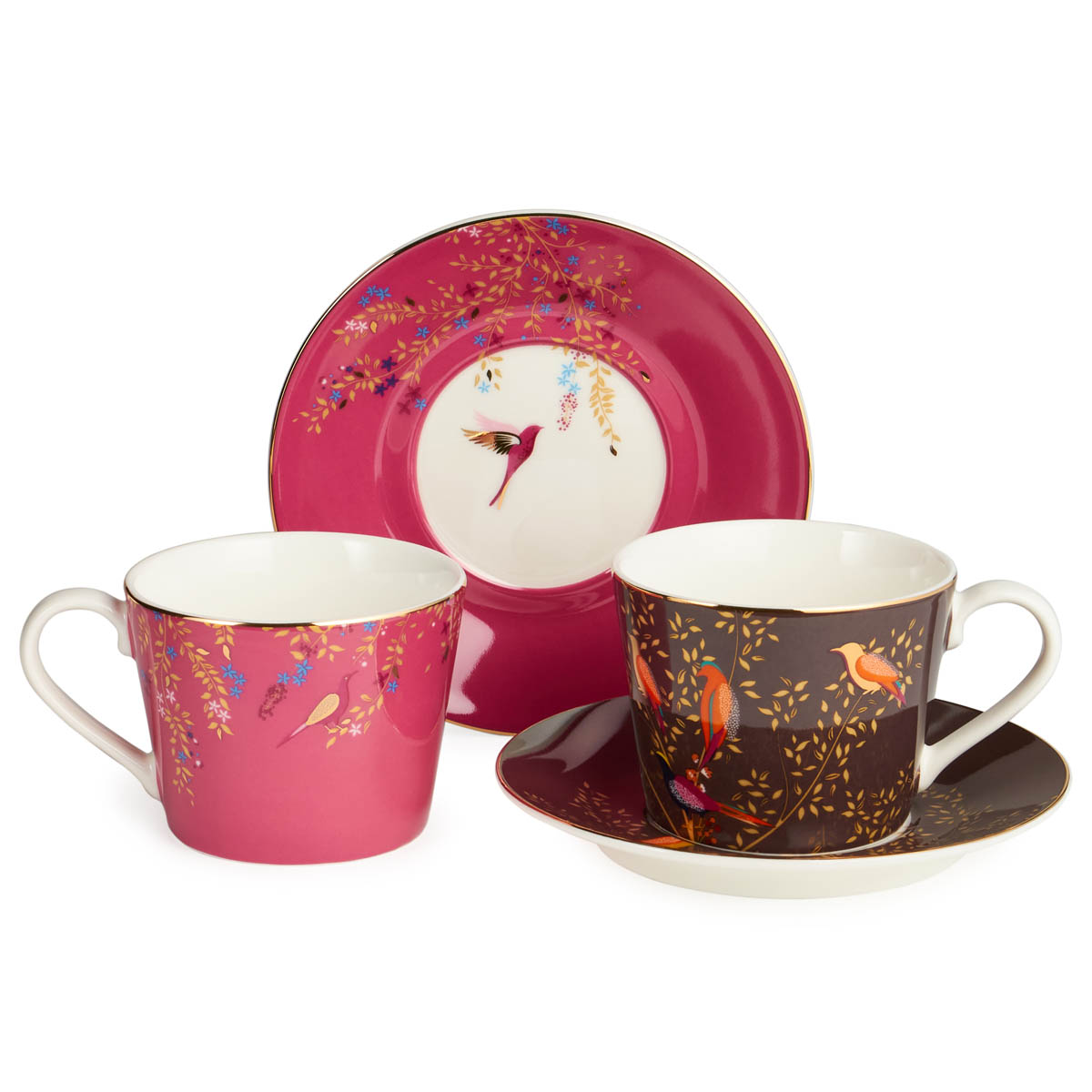 Чайный набор Lefard Golden Birds 220мл, 4 предмета на 2 персоны