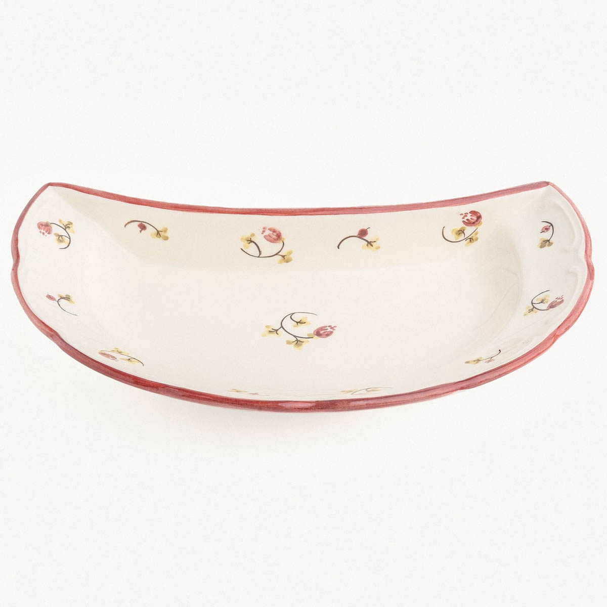 Тарелка-полумесяц Дымов Керамика Шиповник