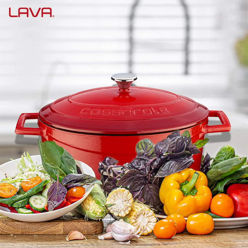 Утятница чугунная Lava 3,19л, цвет красный