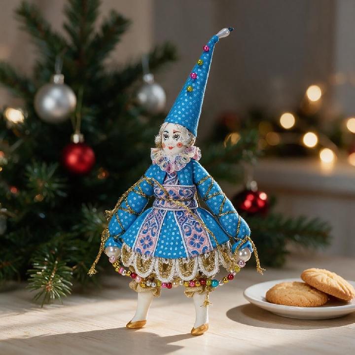 Елочная игрушка Мануфактура подарков Клоунесса в голубом