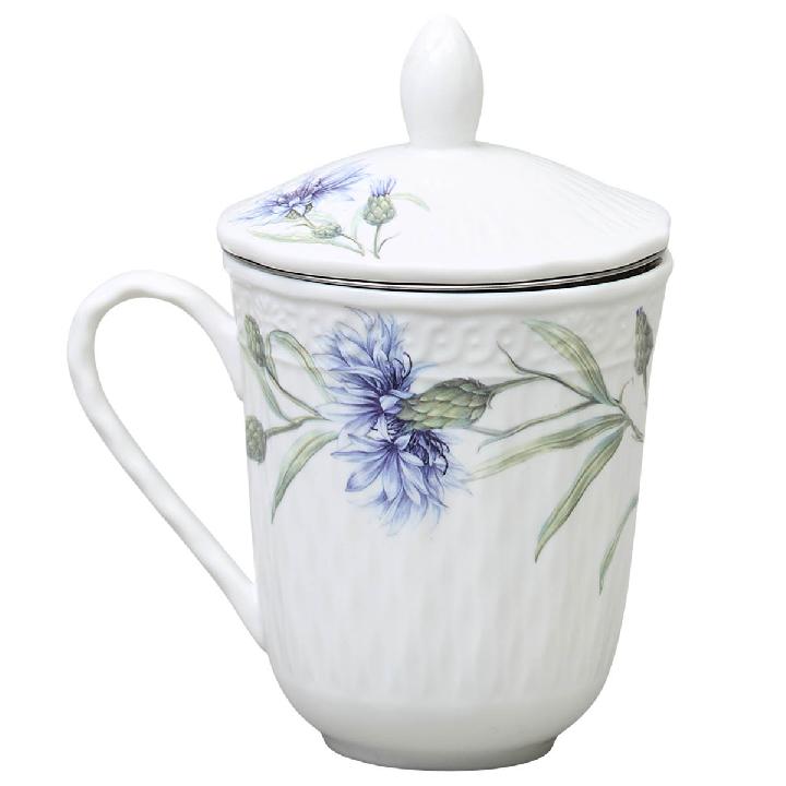 Кружка заварочная 350мл Lefard Васильки с крышкой и ситом