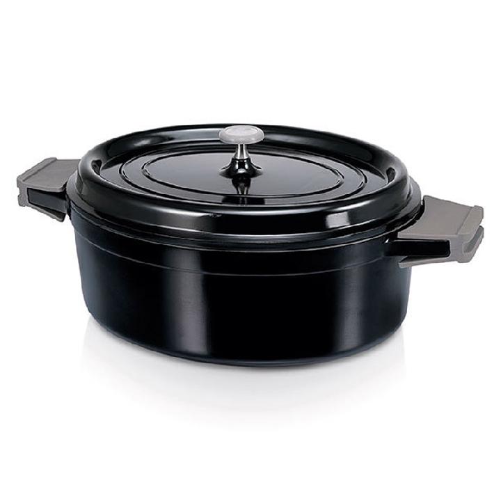 Кастрюля с крышкой овальная Beka Cook'On, 3,5 л., черная