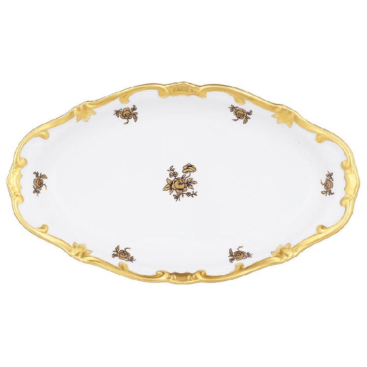 Селедочница Weimar Porzellan Роза Золотая