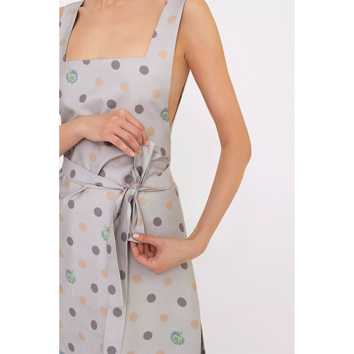 Фартук Mollen размер M, светло-серый с узором горох