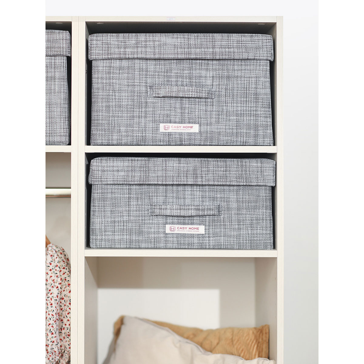 Короб с крышкой Casy Home For Professionals 50x44x28см, серебряный