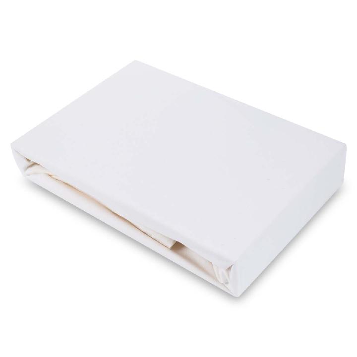 Простыня натяжная 2-спальная Pappel 180x220см, цвет кремовый