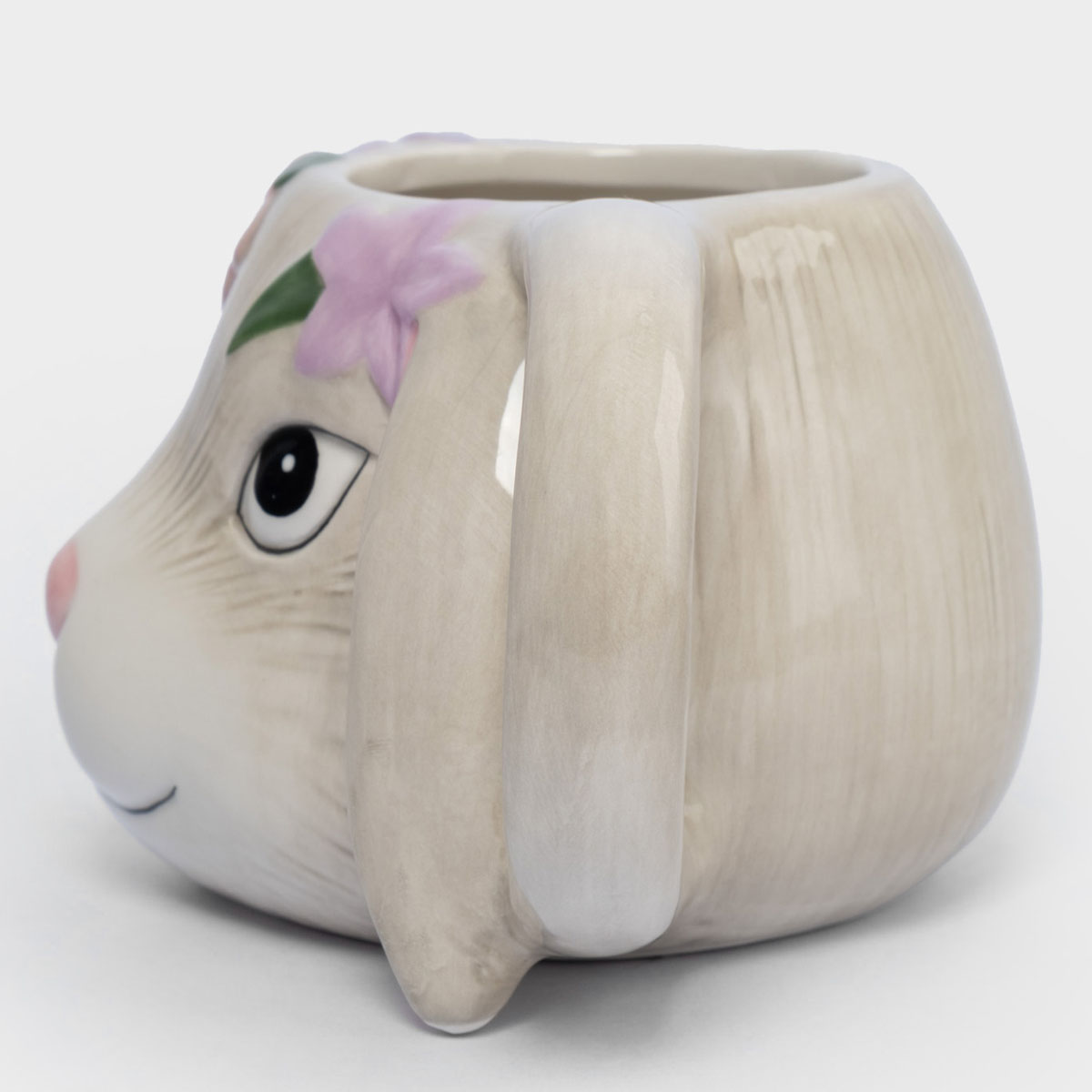 Кружка Anna Lafarg Пасха Натуральная Кролик с цветами 520мл