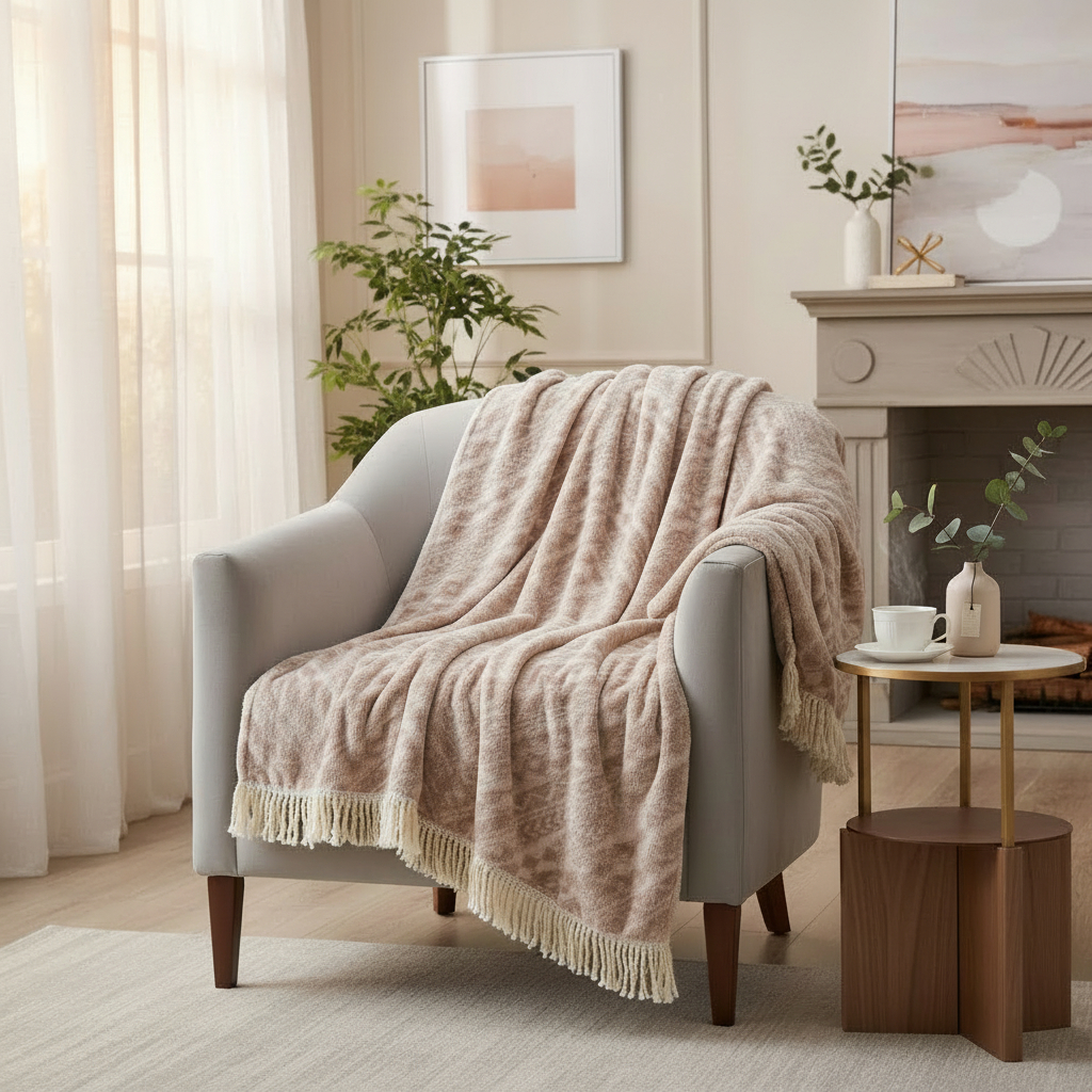 Плед 200x220см Pappel Cotton бежевый