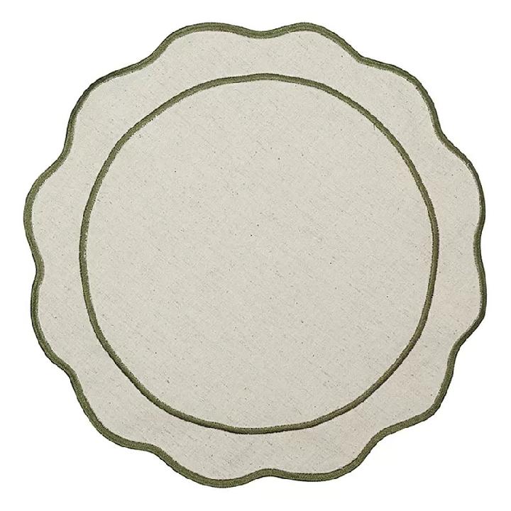 Салфетка под приборы Tkano Trendy Ruffles Anemone, олива
