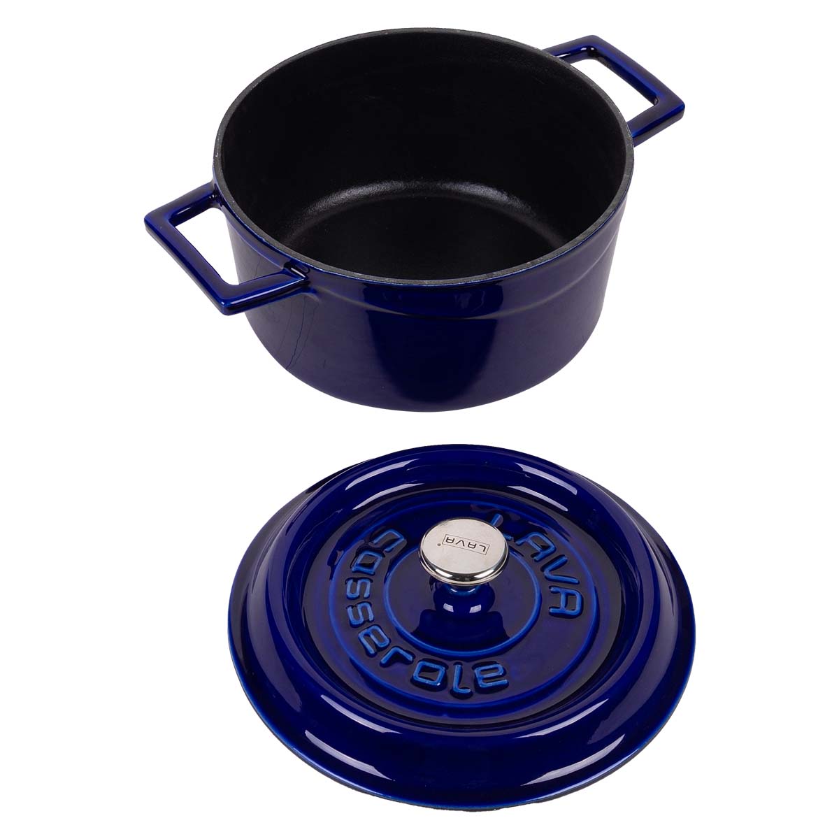 Кастрюля чугунная Lava 2,82л, цвет черный