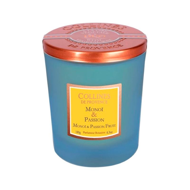Свеча ароматическая Collines de Provence Duos Parfumes Monoi and Passion Fruit 180г