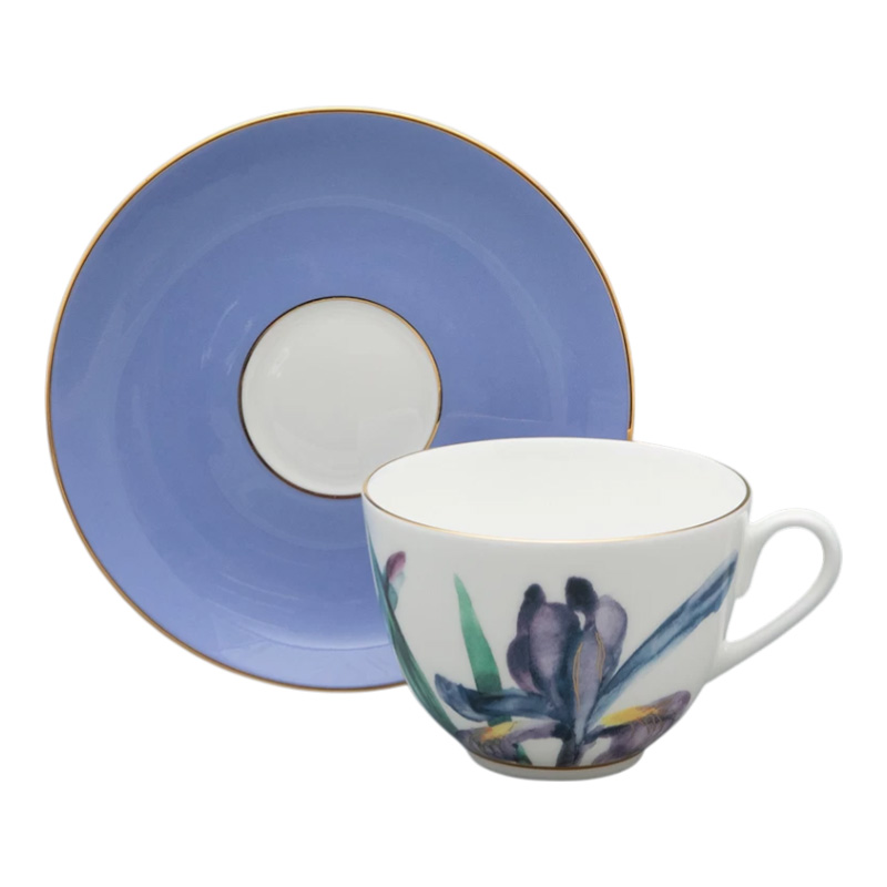 Чайная пара Императорский фарфоровый завод L'Art Des Fleurs Аметистовое пламя