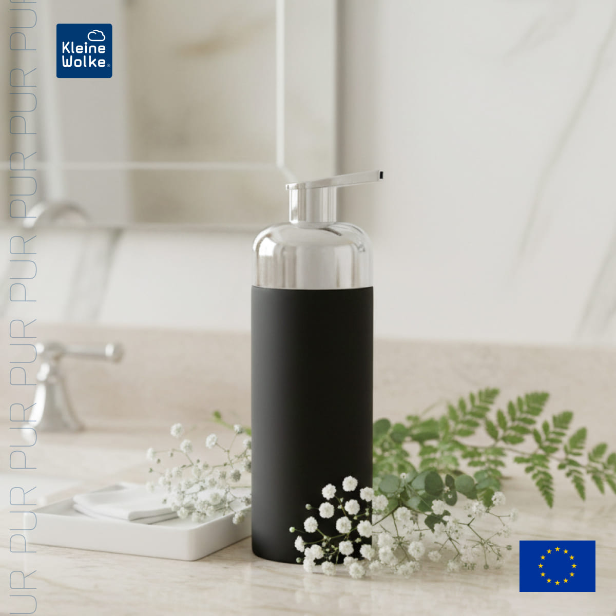 Дозатор для пенного мыла Kleine Wolke Pur, черный