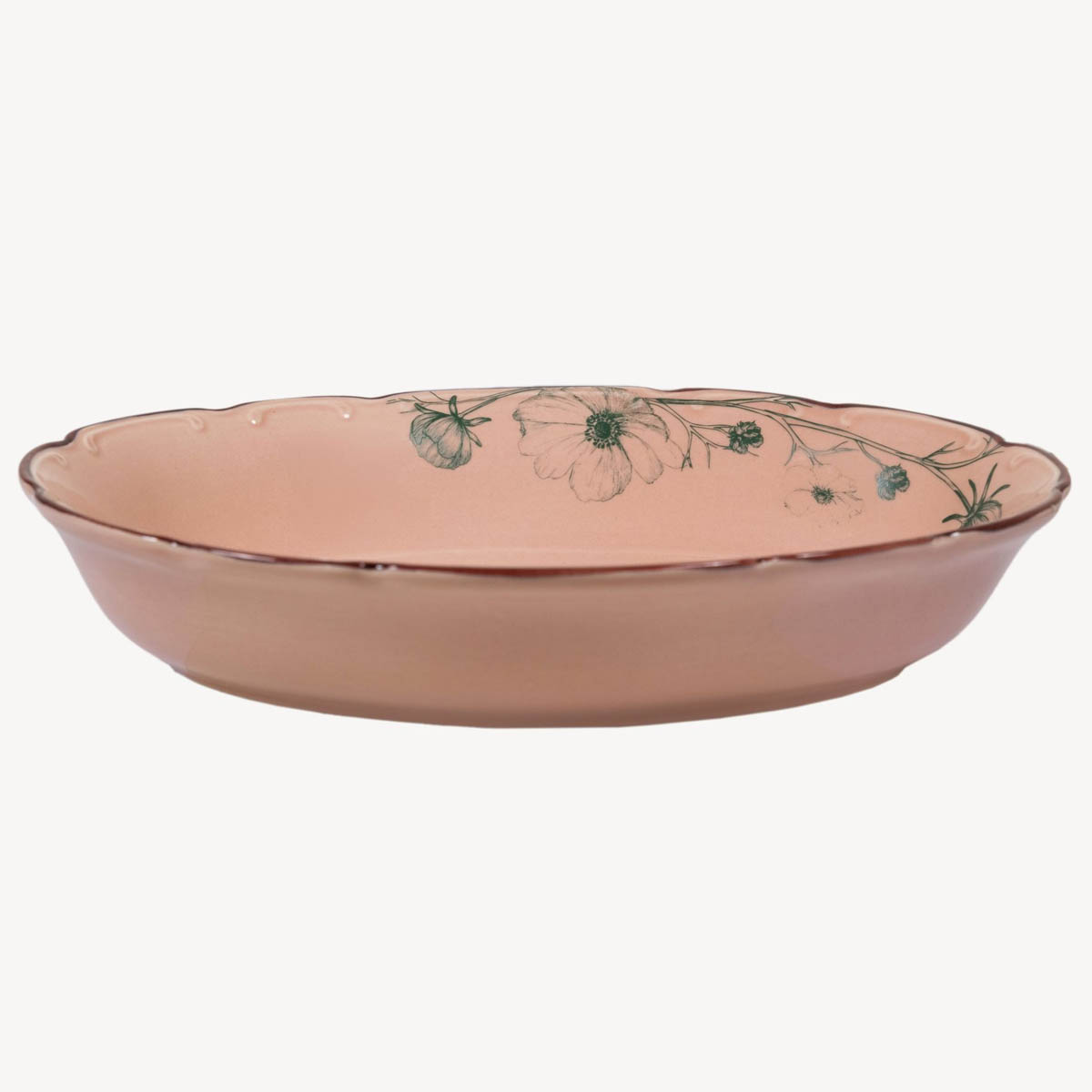 Салатник овальный Дымов Керамика Космея день 12:00