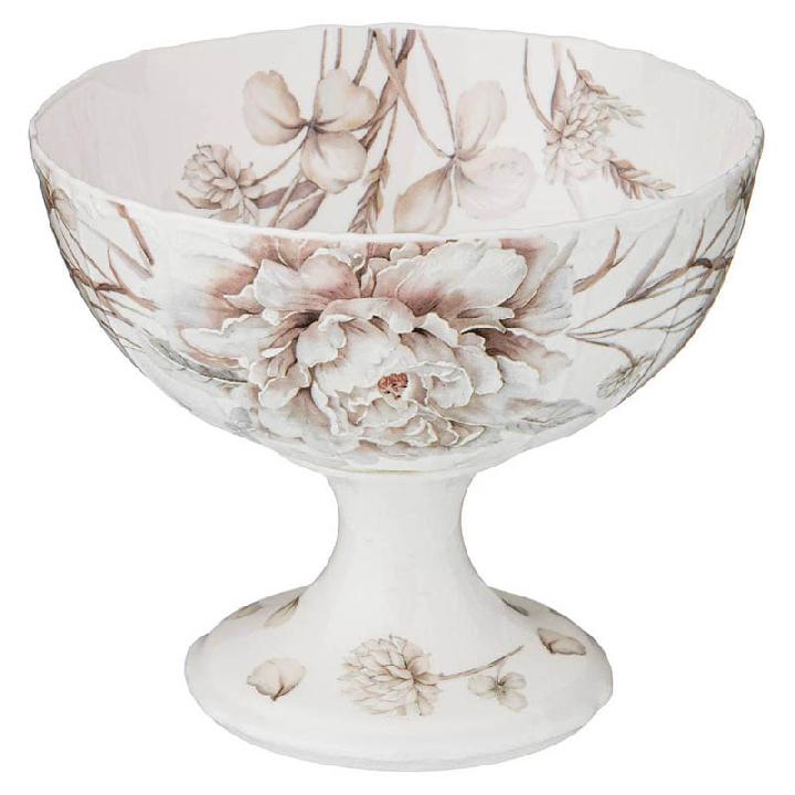 Ваза на ножке Lefard White Flower 13x11см