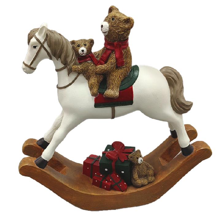 Новогоднее украшение Magic Time Символ года Мишка на лошадке-качалке