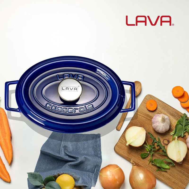 Утятница чугунная Lava 3,91л, цвет голубой