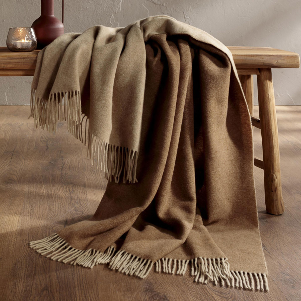 Плед 150x200см Biederlack Cashmere Plaid, верблюжий бежевый