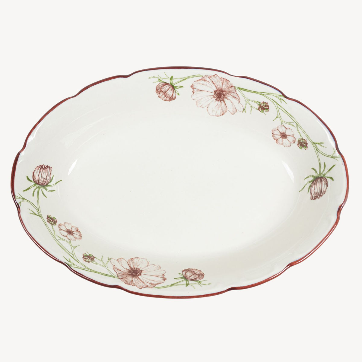 Салатник овальный Дымов Керамика Космея утро 07.00