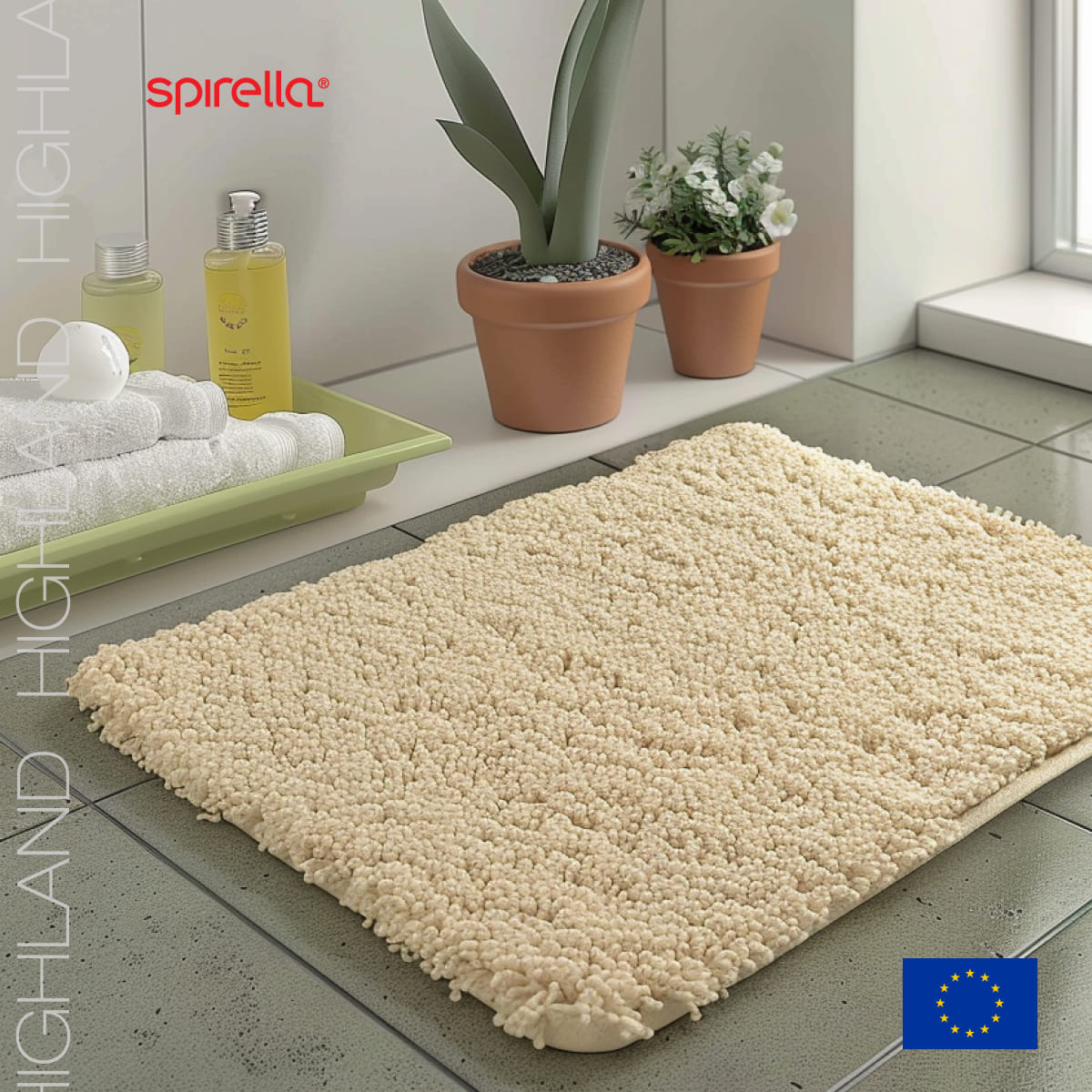 Коврик для ванной 55x65см Spirella Highland, натуральный