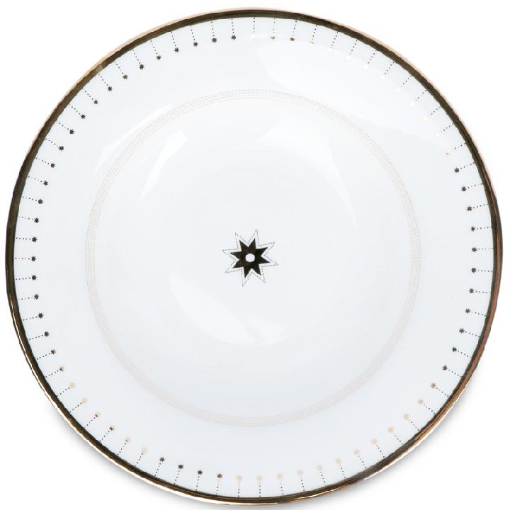 Тарелка суповая ЛФЗ 23,5см форма Стандартная-2 Азур, цвет золотой