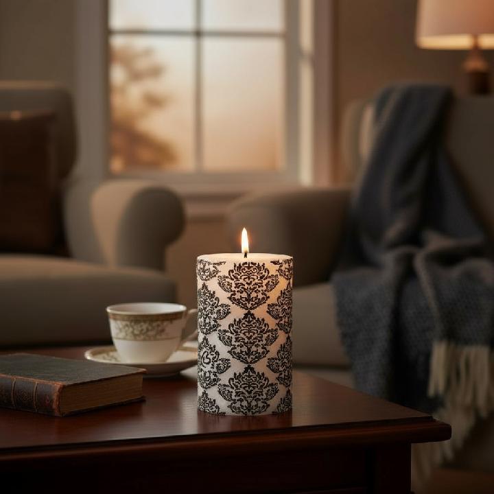 Свеча фигурная с росписью Zapel Данидин малая, цвет белый